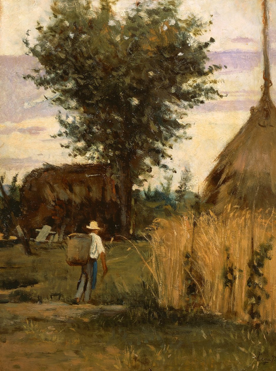 Barnyard, av Silvestro Lega av Silvestro Lega