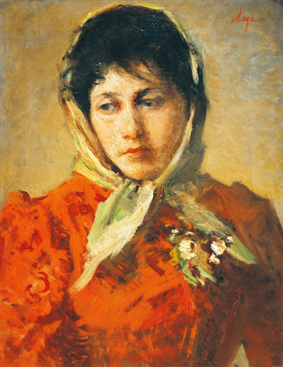 La scellerata (skurkaktig kvinne), av Silvestro Lega (1826-1895), olje på lerret, 50x38 cm av Silvestro Lega