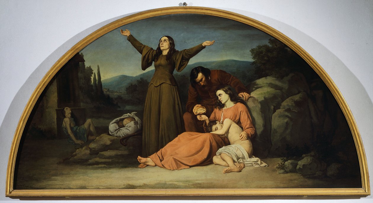 Lunette of Famine, av Silvestro Lega (1826-1895), Canton Oratory, Modigliana, Emilia Romagna av Silvestro Lega
