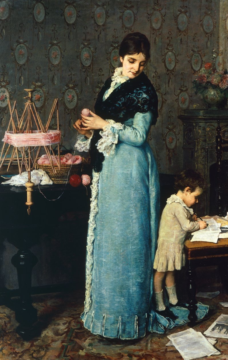 Mor, av Silvestro Lega (1826-1895) av Silvestro Lega