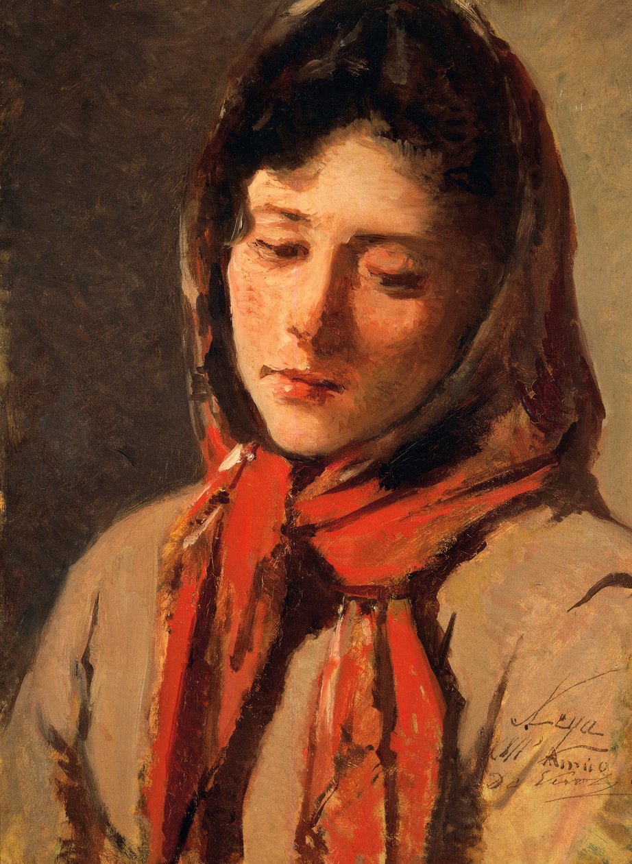 Bondepike (skurkaktig kvinne), av Silvestro Lega (1826-1895) av Silvestro Lega