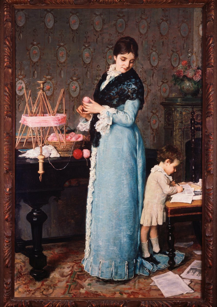 Moren - olje på lerret av Silvestro Lega