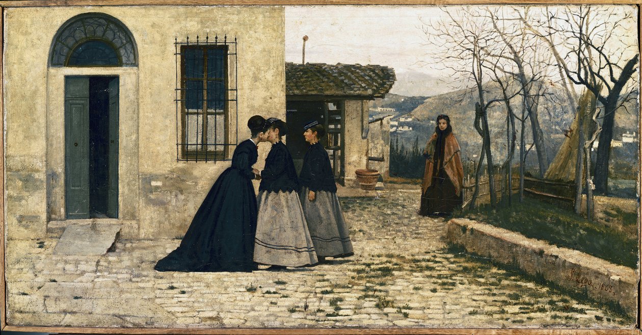 The Visit (olje på lerret av Silvestro Lega