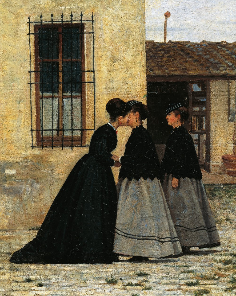 Besøket, av Silvestro Lega, detalj av Silvestro Lega
