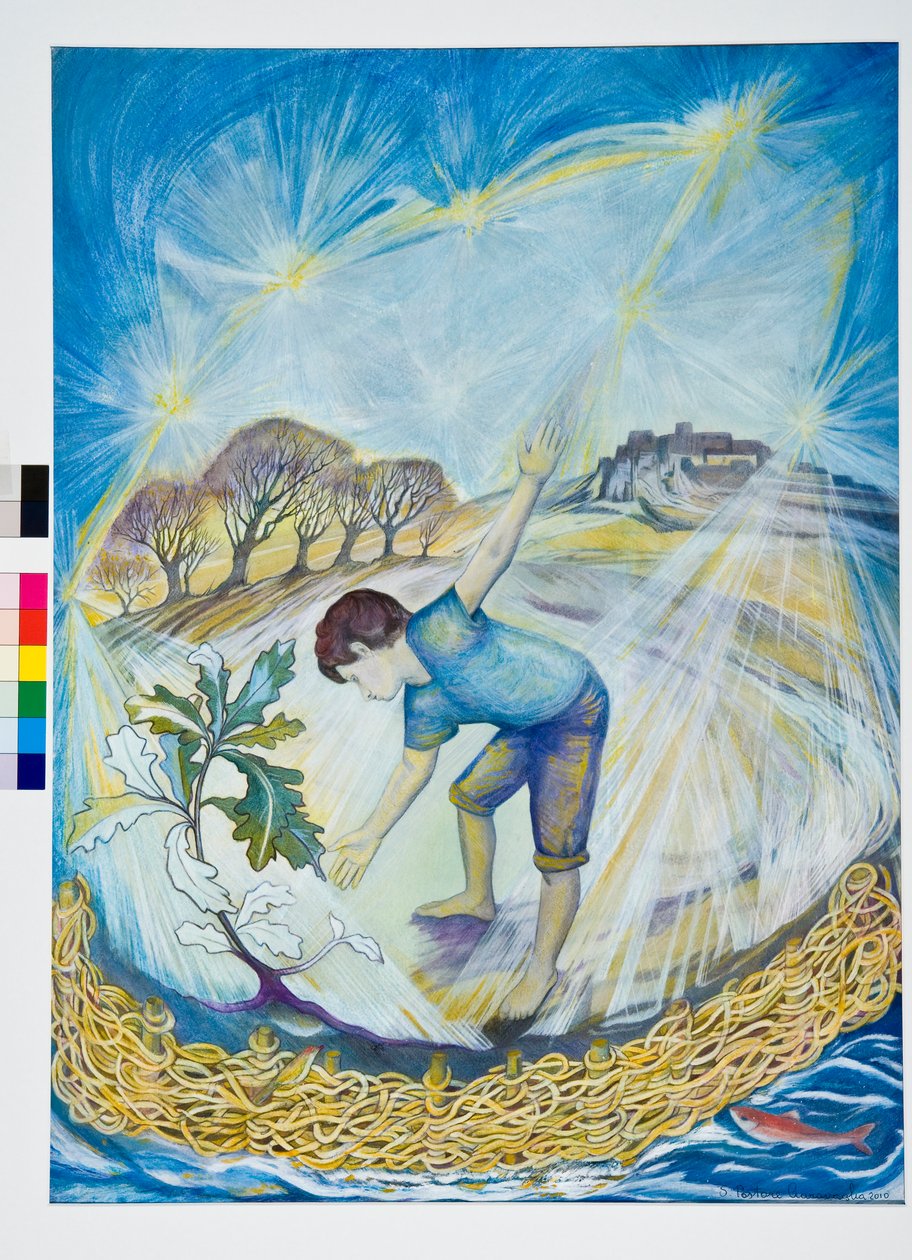 The Maker of the Charmed Garden (blandet media på papir) av Silvia Pastore