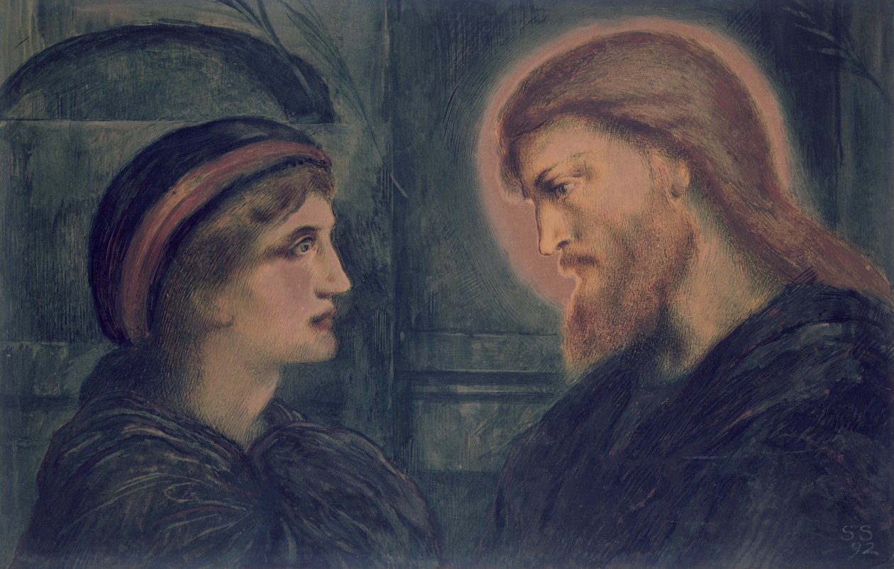 Kristus og ungdom, 1892 av Simeon Solomon
