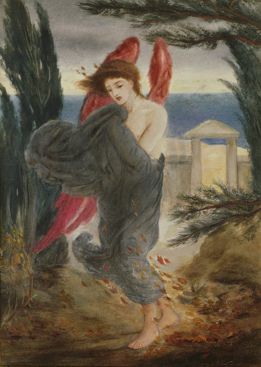 Love in Autumn, ca. 1860 (gouache på papir lagt på lerret) av Simeon Solomon