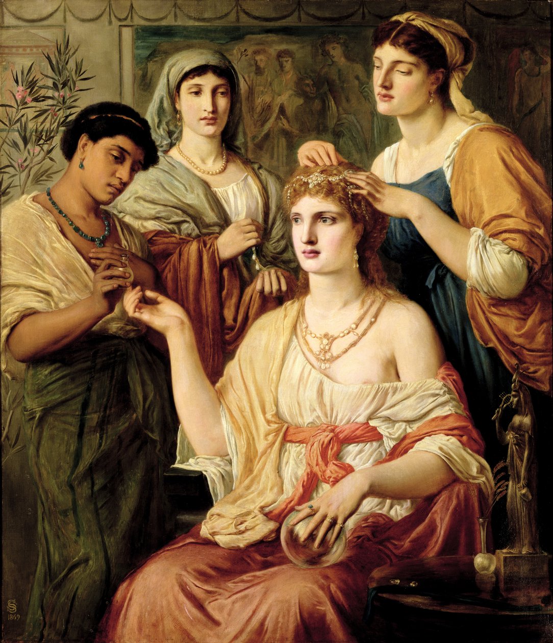Toalettet til en romersk dame, 1869 av Simeon Solomon