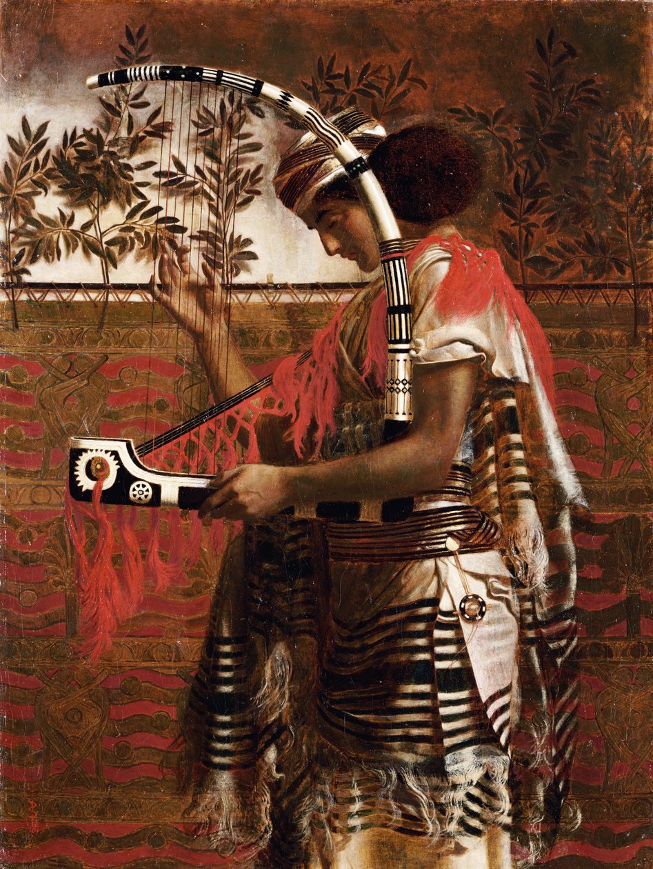 En ung musiker ansatt i tempeltjenesten under løvhyttefesten, senere kalt Hosianna, 1862 av Simeon Solomon