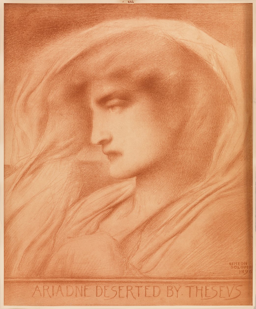 Ariadne øde av Theseus (fotografisk gjengivelse i sepia) av Simeon Solomon