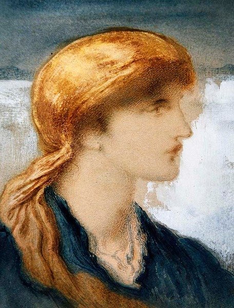 Hodet til en jente av Simeon Solomon