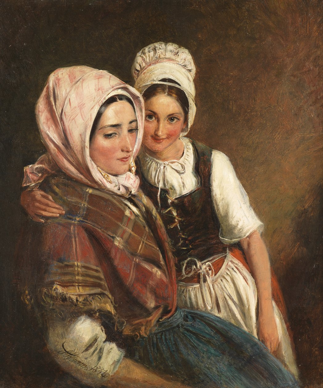 Mor og datter, 1854 av Simeon Solomon