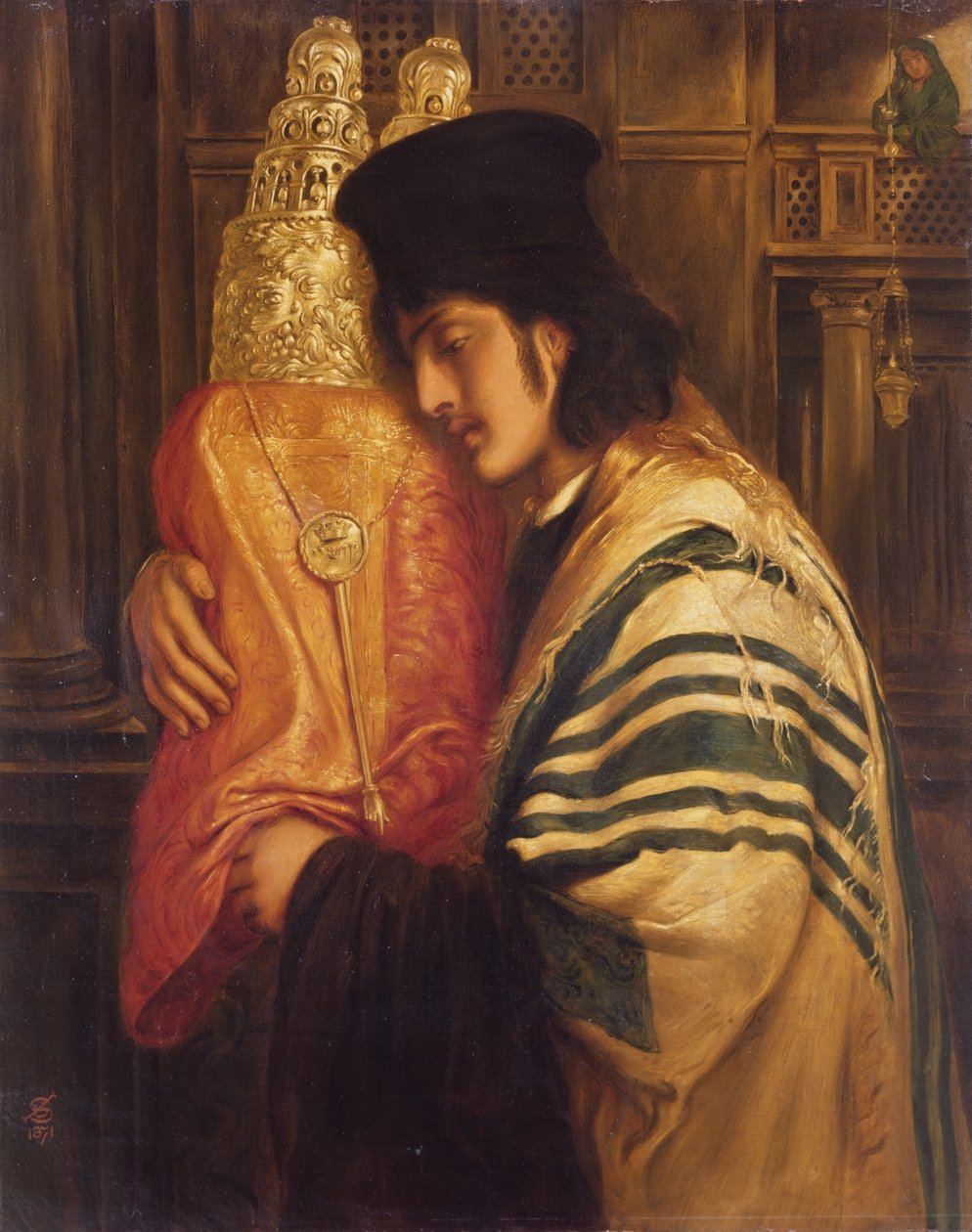 Ung rabbiner som holder Toraen, 1871 av Simeon Solomon
