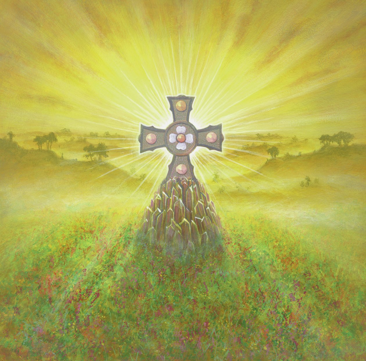Celtic Cross (akryl på lerret) av Simon Cook