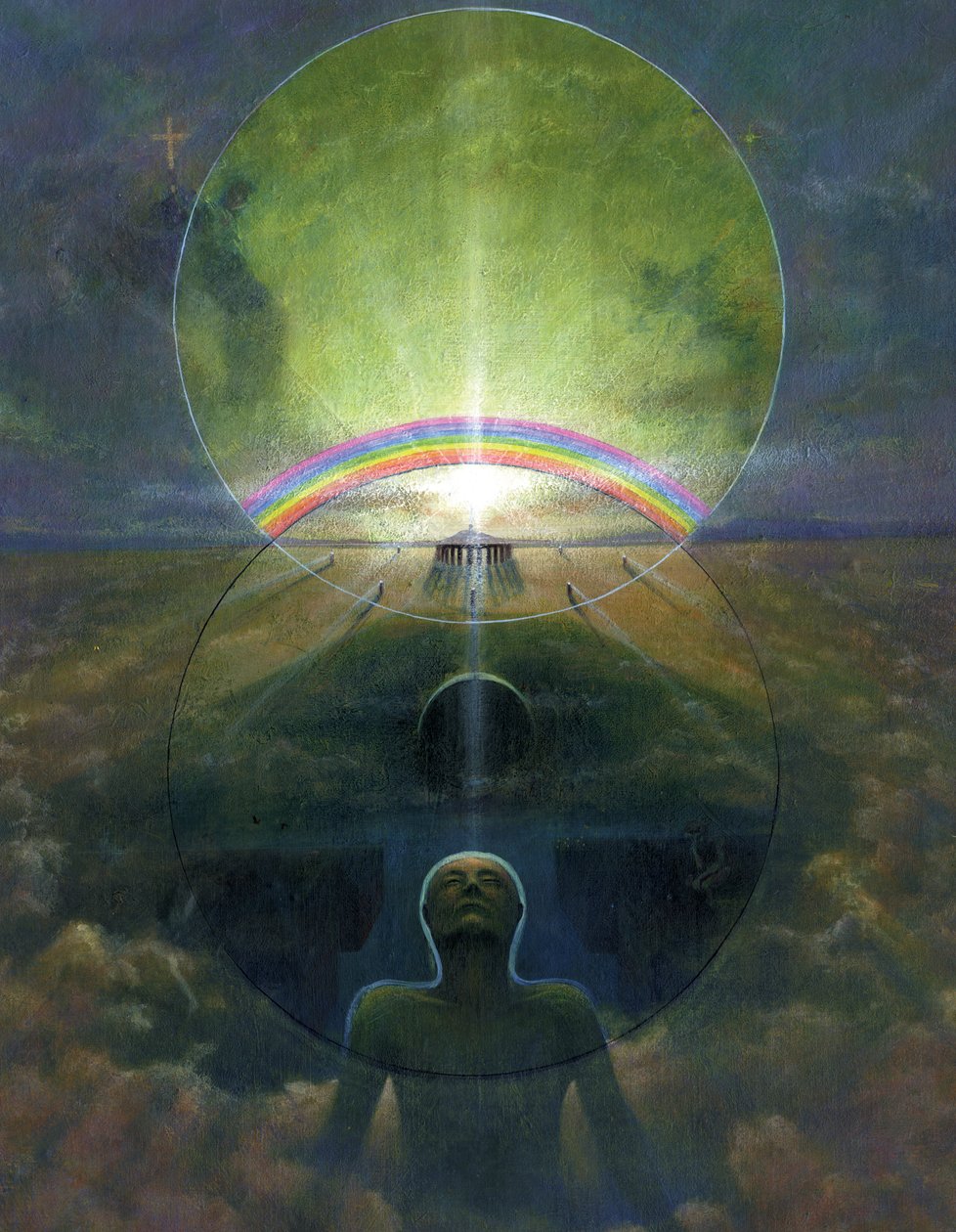 Freeing the Spirit (akryl på lerret) av Simon Cook