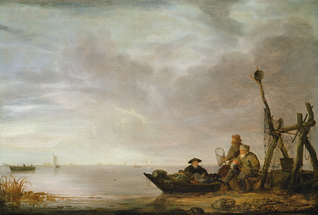 Fisherman on the Shore av Simon de Vlieger