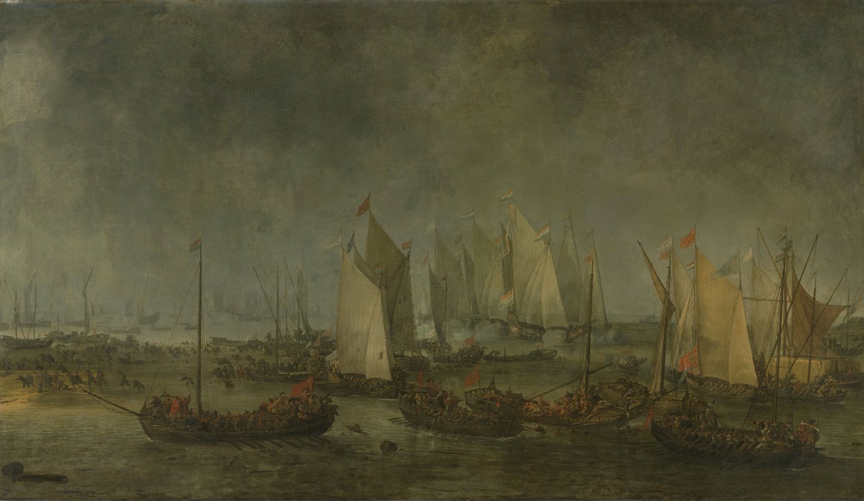 Slaget ved Slaak mellom den nederlandske og spanske flåten natten 12.-13. september 1631, 1633 av Simon de Vlieger
