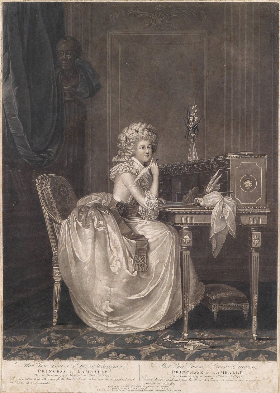 Portrett av Madame de Lamballe (1749-1792) av Simon Malgo