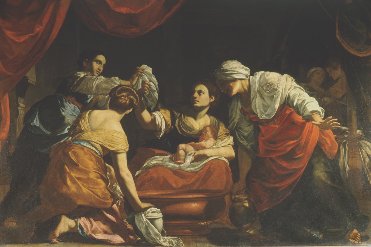 Jomfruens fødsel, ca. 1620 av Simon Vouet
