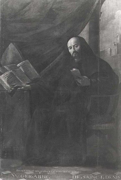 Portrett av Suger (ca. 1081-1151) Abbed av St. Denis av Simon circle of Vouet