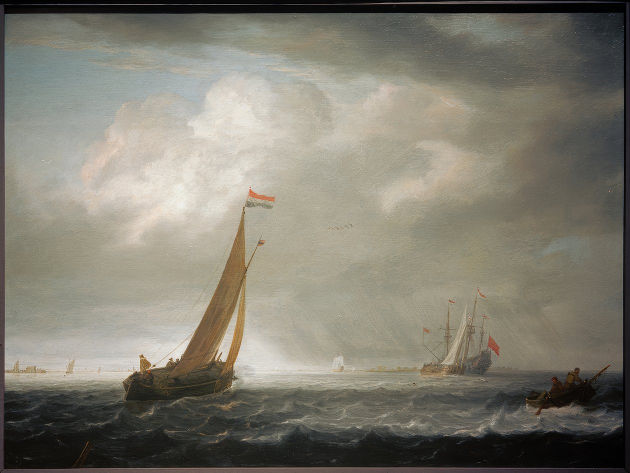 En vindkast dag i en elvemunning i Nederland av Simon de Vlieger