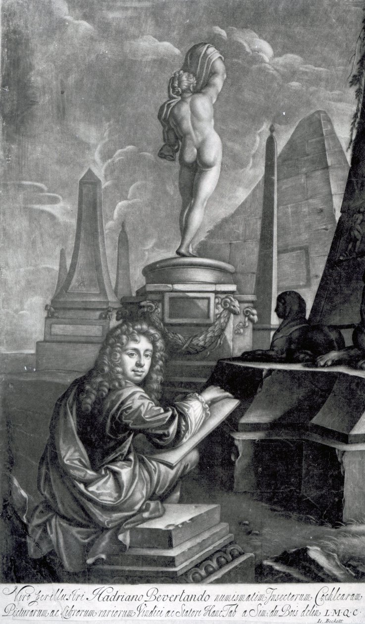 Adrian Beverland, gravert av Isaac Beckett av Simon (after) Du Bois