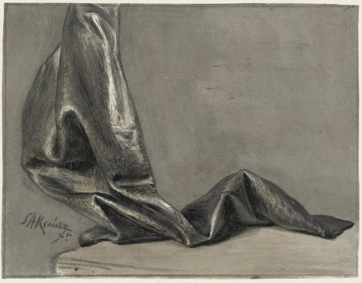 Draperiestudie av Simon Andreas Krausz
