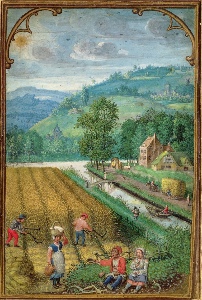 Legg til 18855 september: høsting, pløying og såing, fra en timebok, ca. 1540 av Simon Bening
