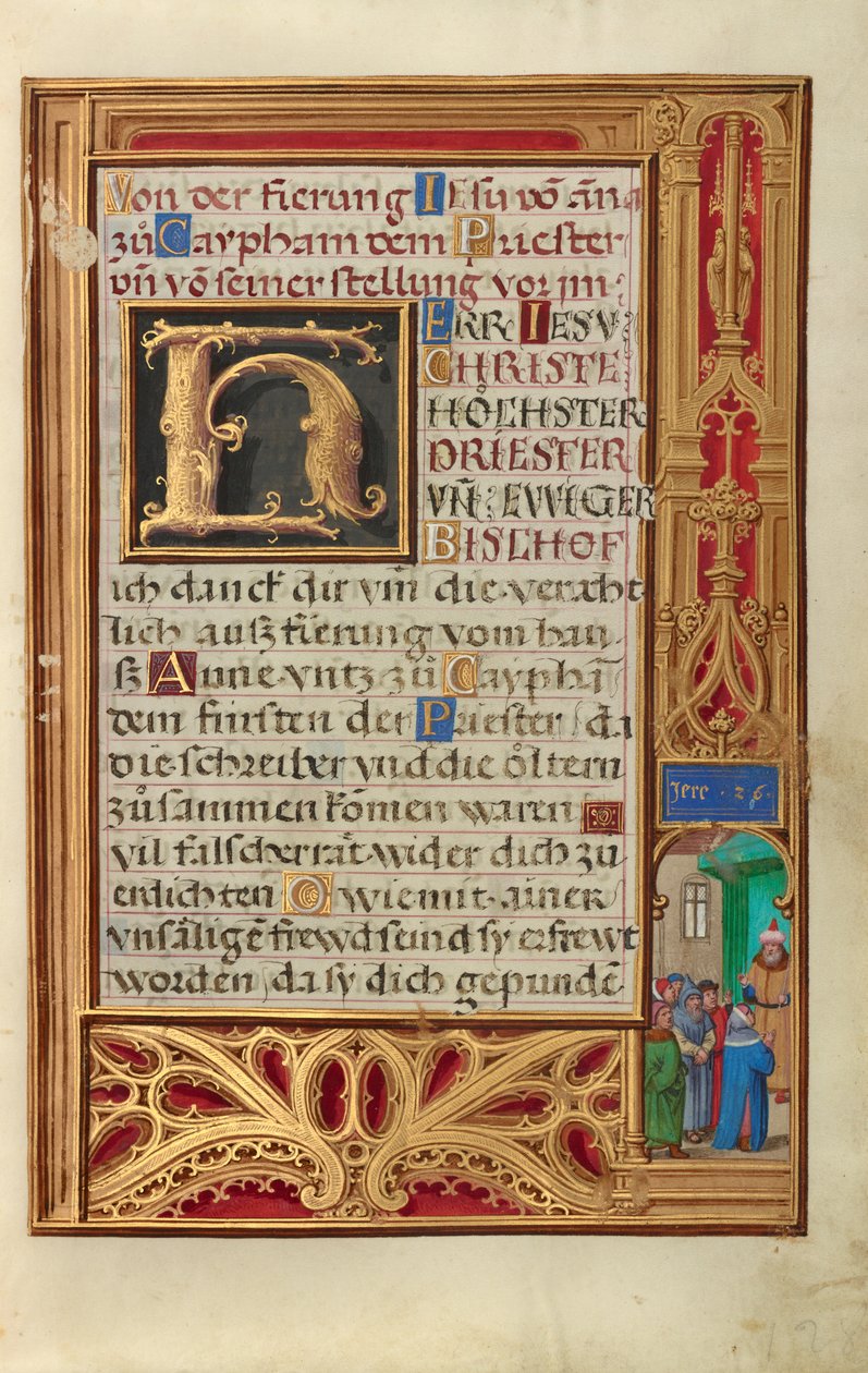 Rand mit Jeremia vor Johoiakim av Simon Bening