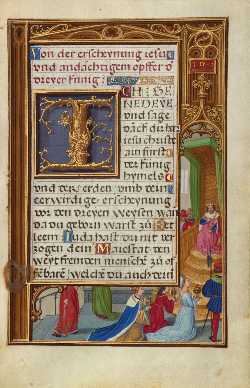 Die Königin von Saba vor König Salomo av Simon Bening