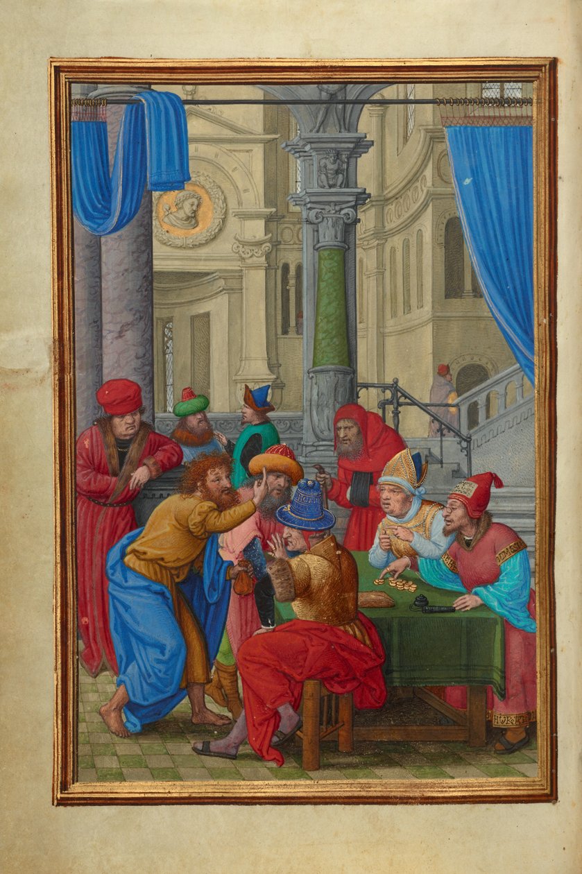 Judas mottar de tretti sølvpengene av Simon Bening