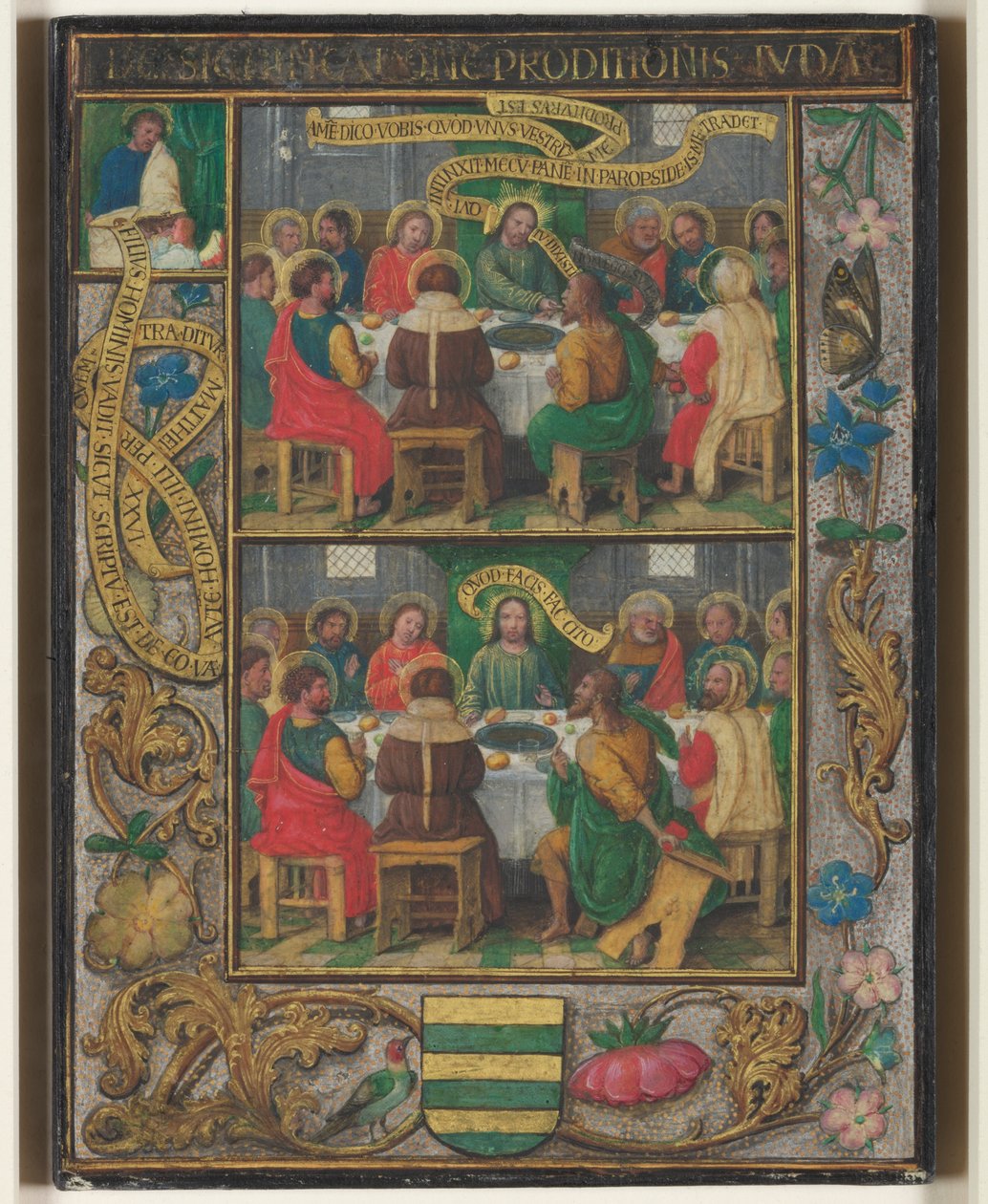 Enkeltblad med scener fra nattverden av Simon Bening