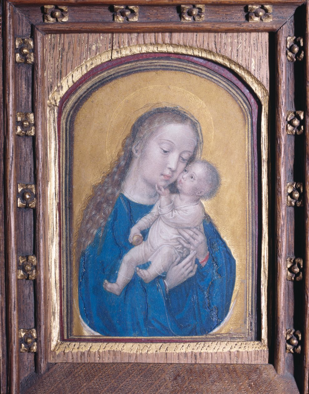Jomfruen og barnet (olje på pergament) av Simon Bening