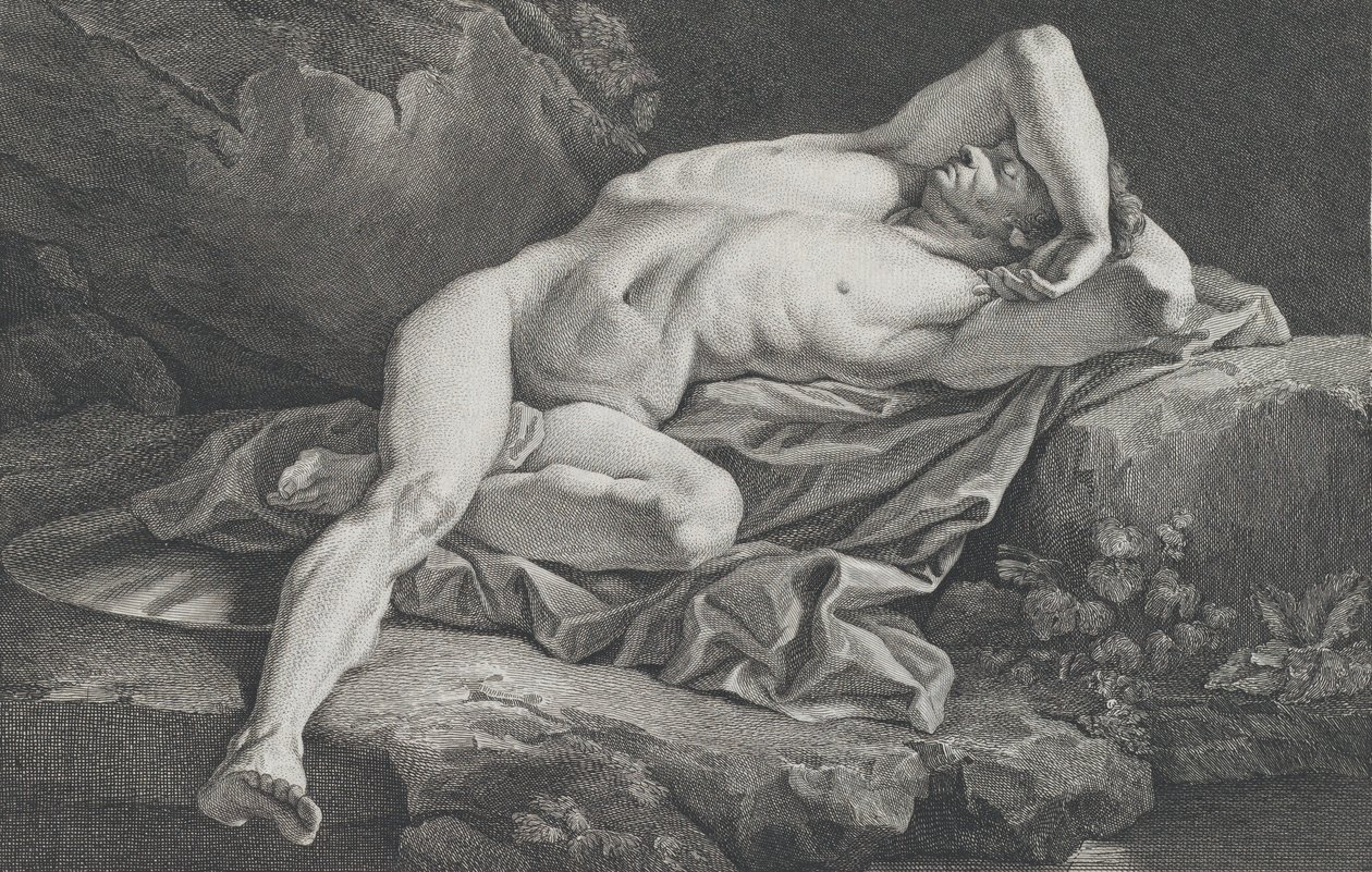 Studie av naken mann, 1762. av Simon Charles Miger