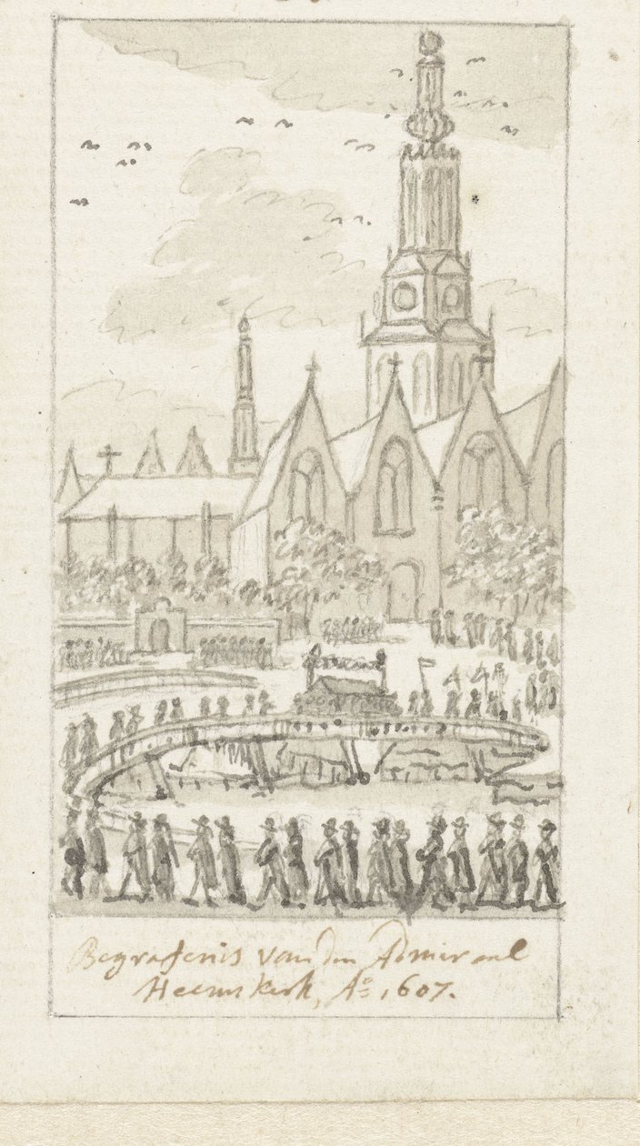 Begravelse av Jacob van Heemskerck i Oude Kerk i Amsterdam, 1607 av Simon Fokke