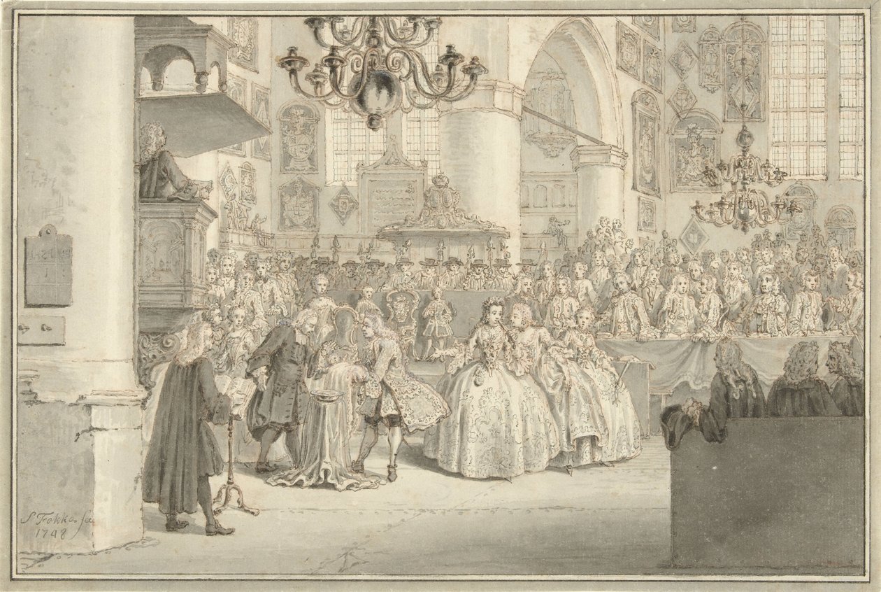 Dåp av prins William V, 1748 av Simon Fokke