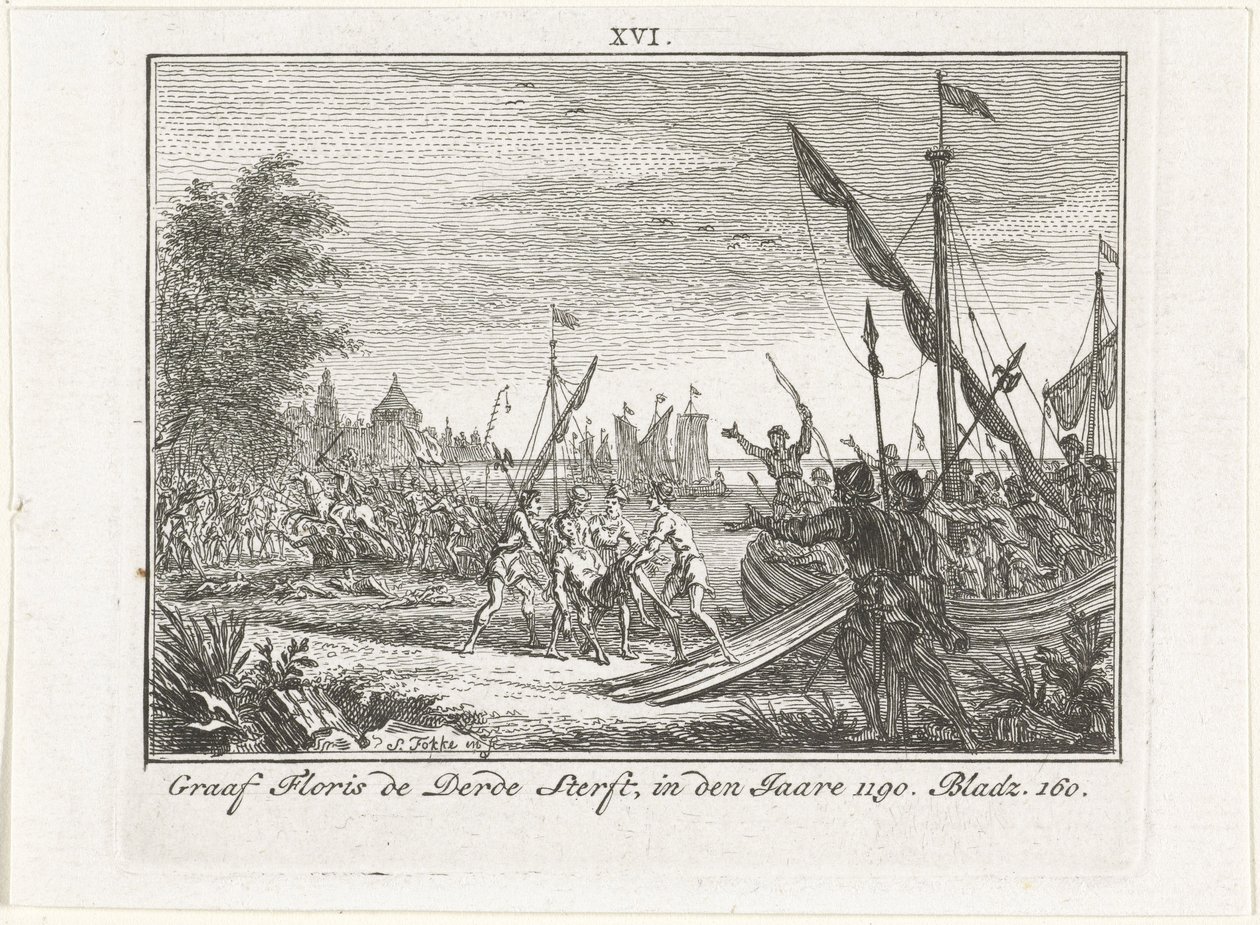 Floris III av Hollands død i Antiokia, 1784 av Simon Fokke