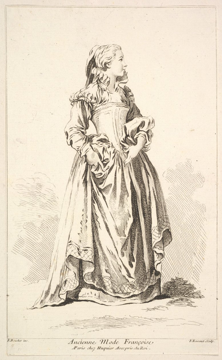 Old Fashion Françoise, fra samling av forskjellige utenlandske figurer Oppfunnet av..., 1700-tallet. av Simon Francois Ravenet
