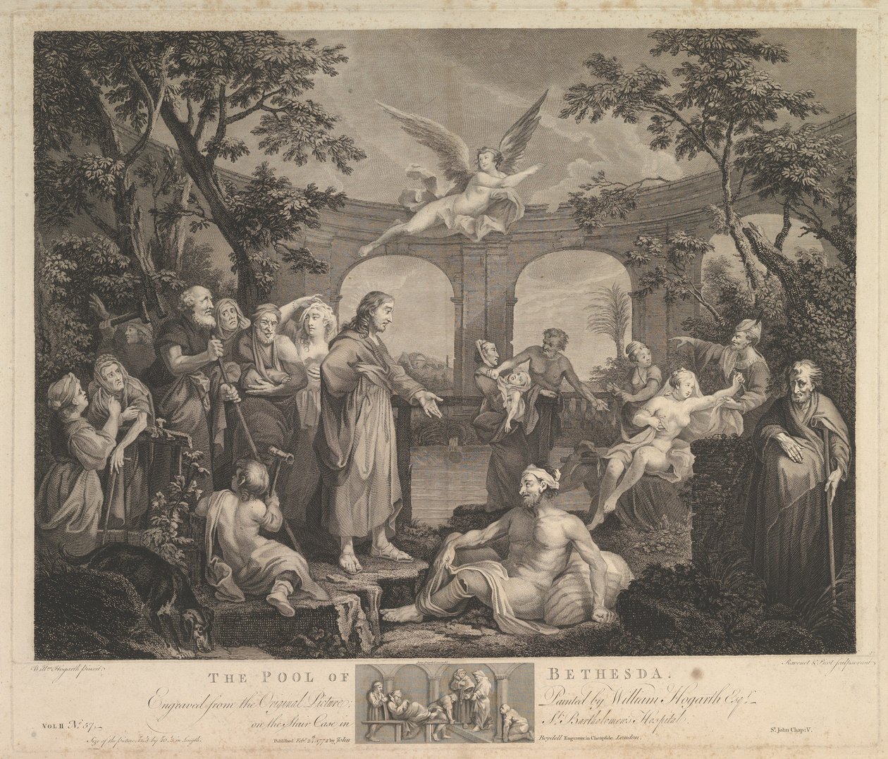 The Pool of Bethesda St. John, kapittel 5, 24. februar 1772 av Simon Francois Ravenet