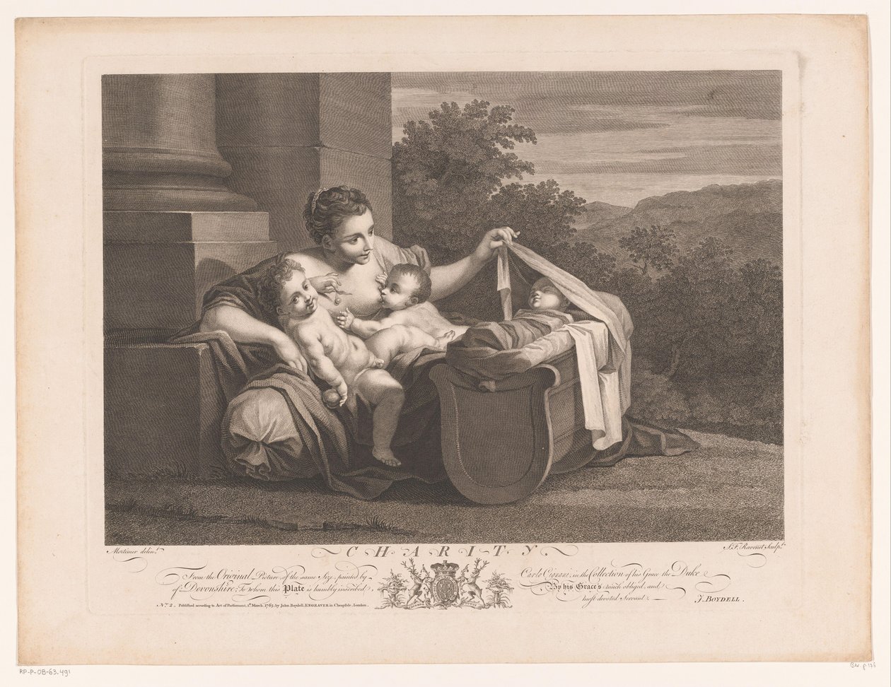 veldedighet veldedighet (tittel på objekt) Malerier fra det syttende århundre fra Devonshire-samlingen (serietittel) av Simon François Ravenet (le vieux)