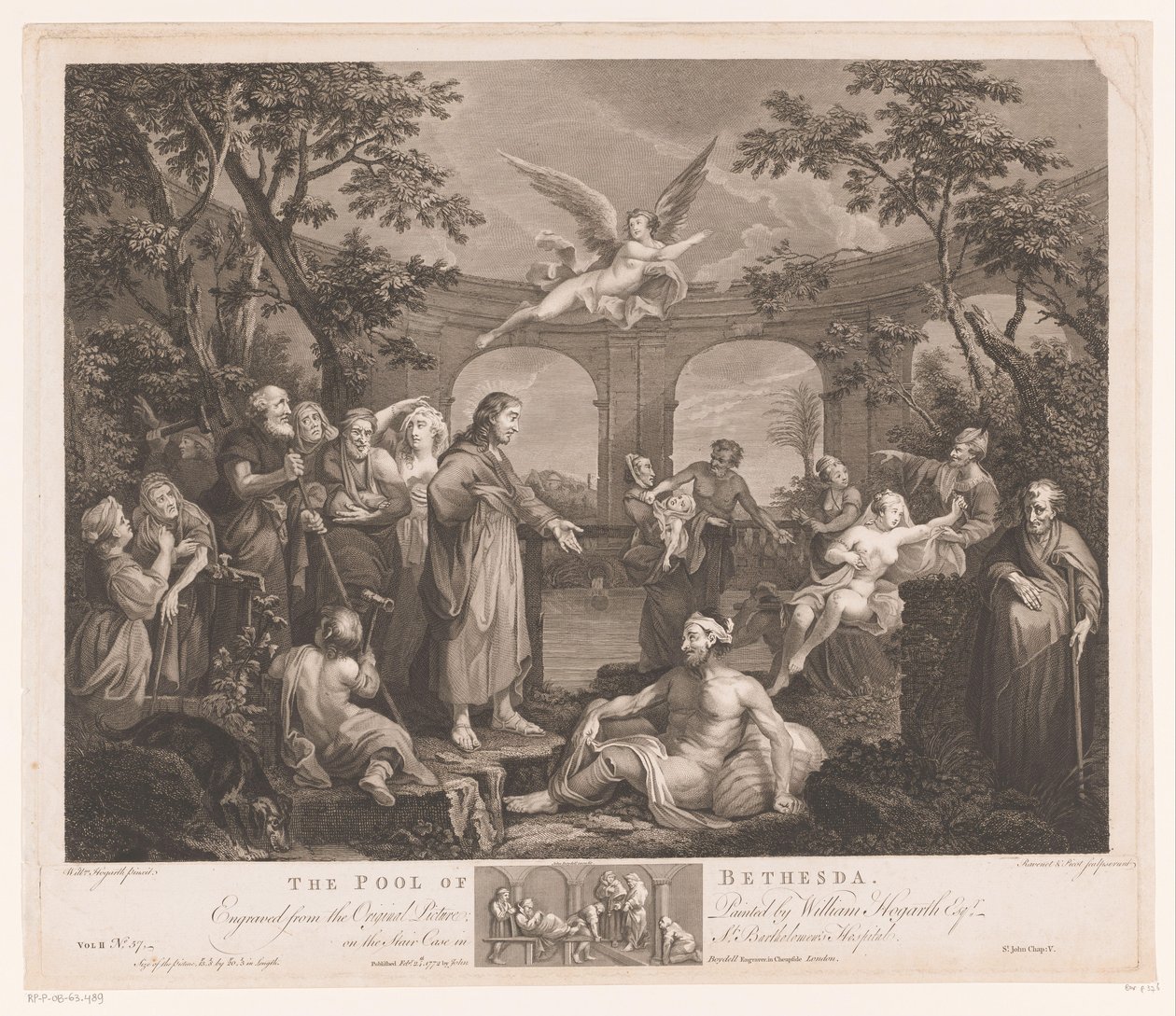 Kristus helbreder de syke i Bethesda The Pool of Bethesda (tittel på objekt) av Simon François Ravenet (le vieux)