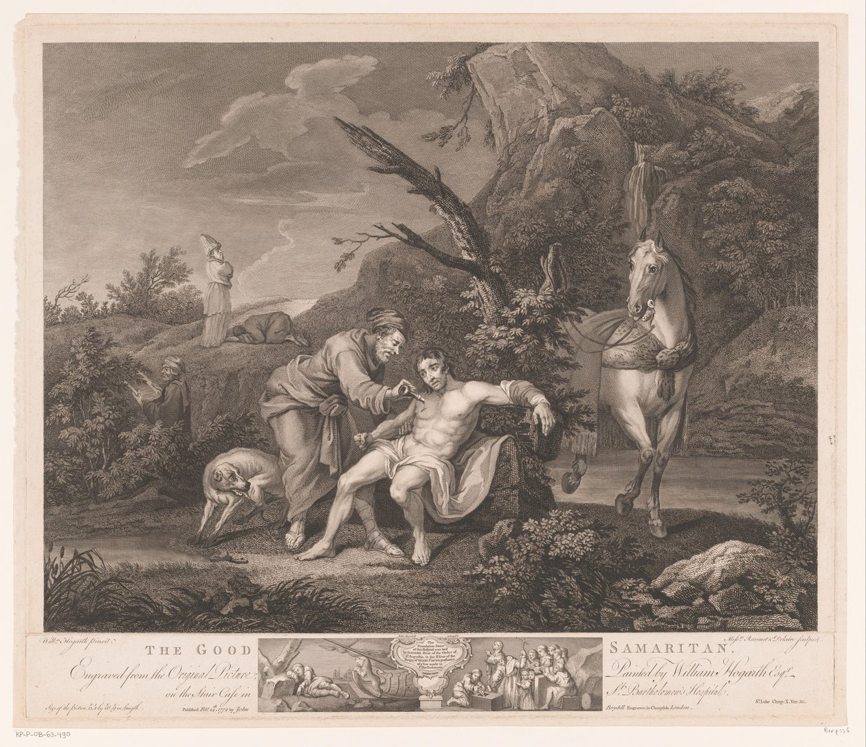 Lignelse om den barmhjertige samaritan Den barmhjertige samaritan (tittel på objekt) av Simon François Ravenet (le vieux)