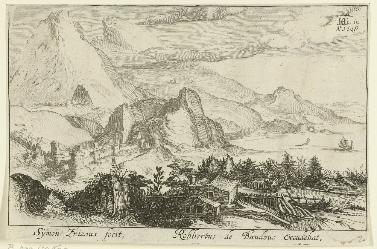 Fjelllandskap med bygninger Fjelllandskap (serietittel) av Simon Frisius