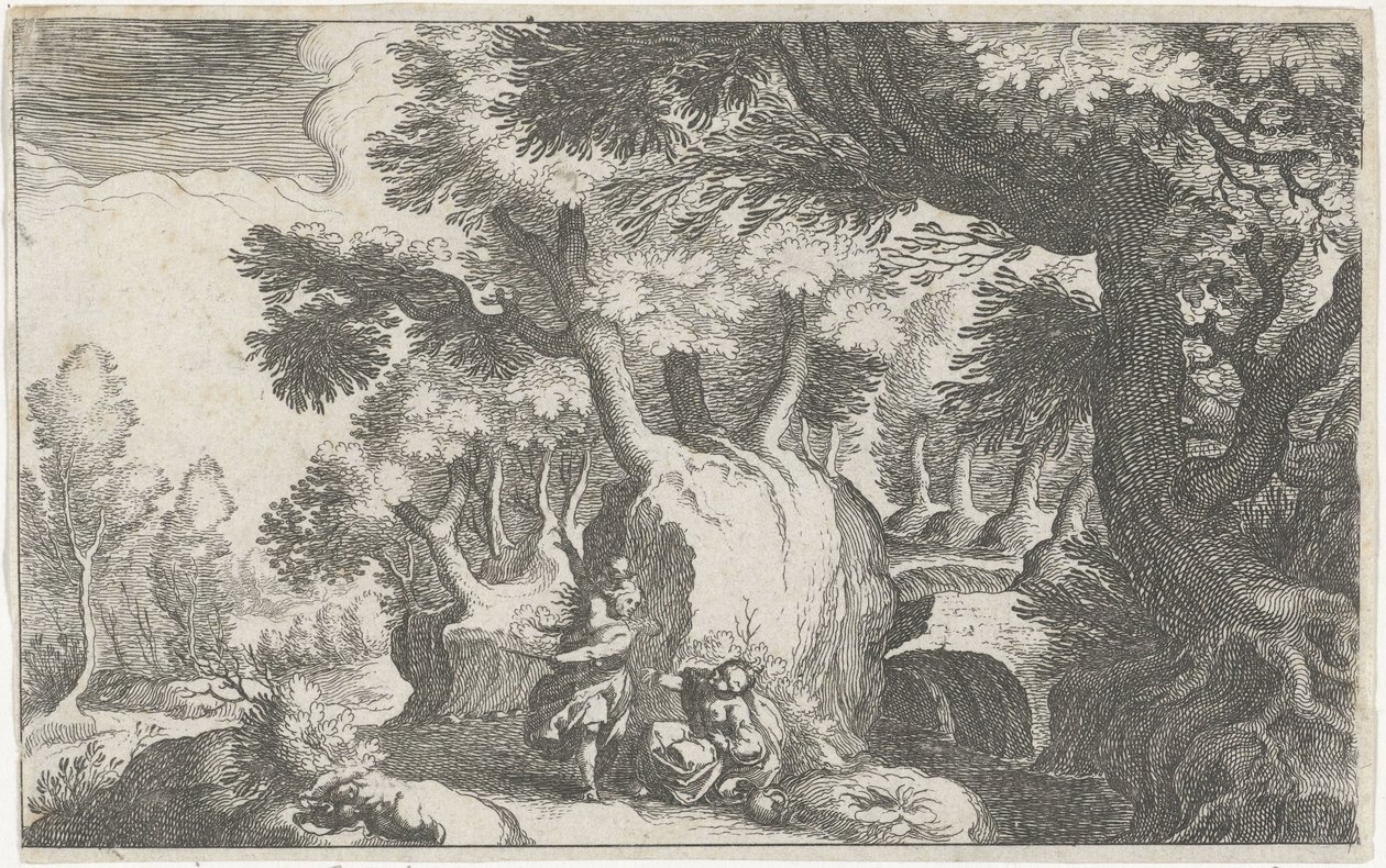 Boslandschap møtte Hagar en Ismaël Søreuropeisk landskap (serietittel) Topografi av forskjellige regioner (serietittel) av Simon Frisius