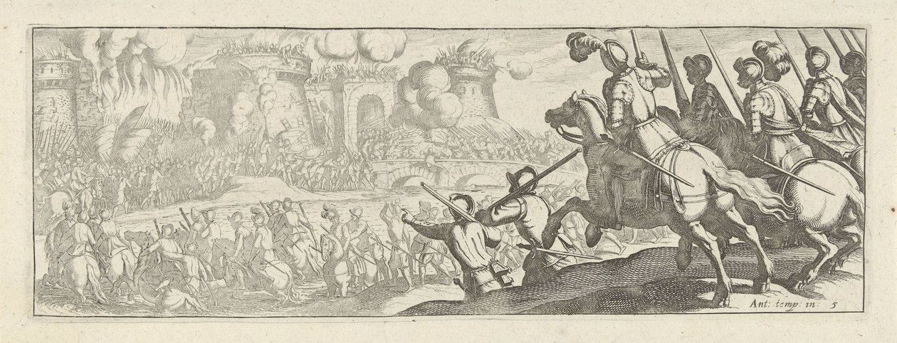 Cavaleristen bestormen een stadsmuur Kavaleri (serietittel) Faecvnda hva er den elskede av Phaebus og den takknemlige Florentia til menn av ivrig geni, nok er vist av pvgnas, enthea av kraften til brystene som Mercury skåret den erfarne klienten (serietitt av Simon Frisius