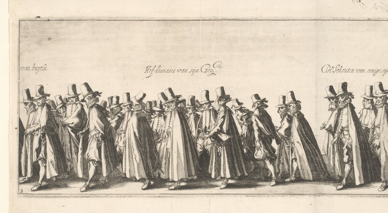 Begravelsesprosesjonen (plate 3), 1615 av Simon Frisius