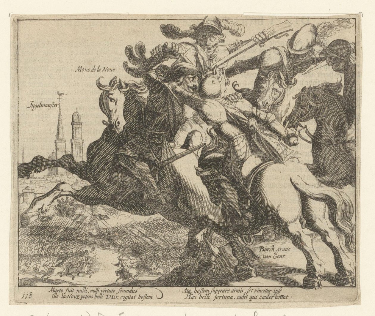 François de la Noue ble tatt til fange under slaget ved Ingelmunster i 1580 av Simon Frisius