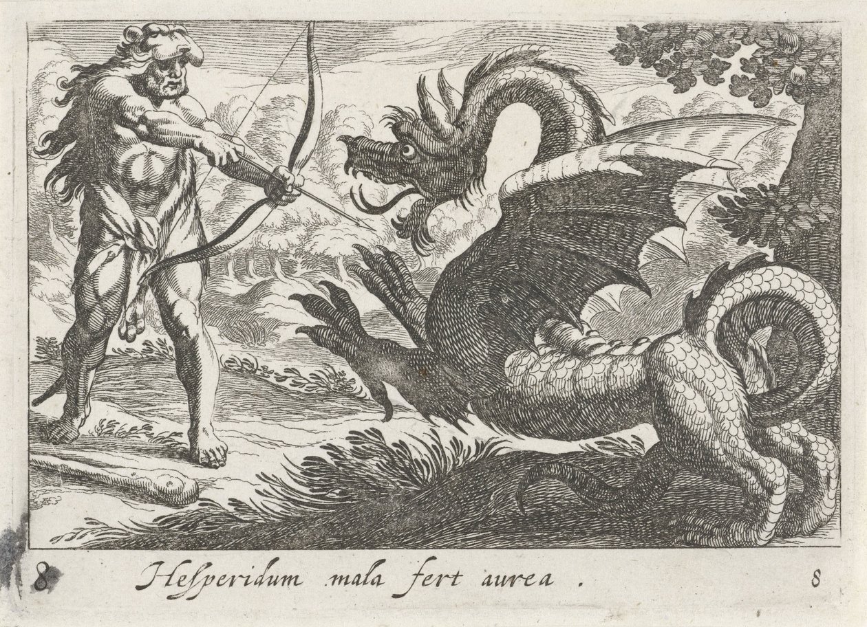 Herkules dreper dragen Ladon av Simon Frisius