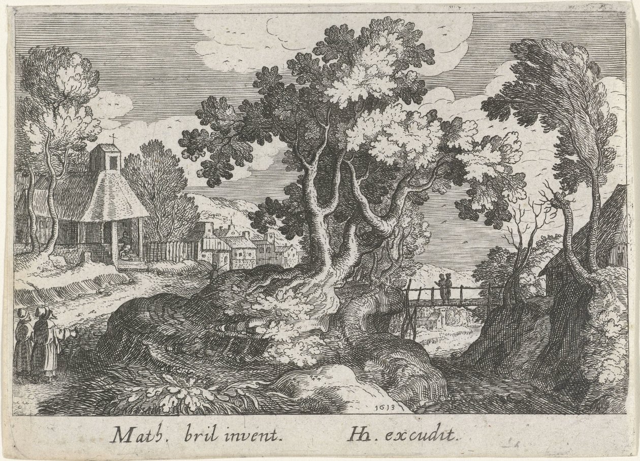 Landskap med et tre av Simon Frisius