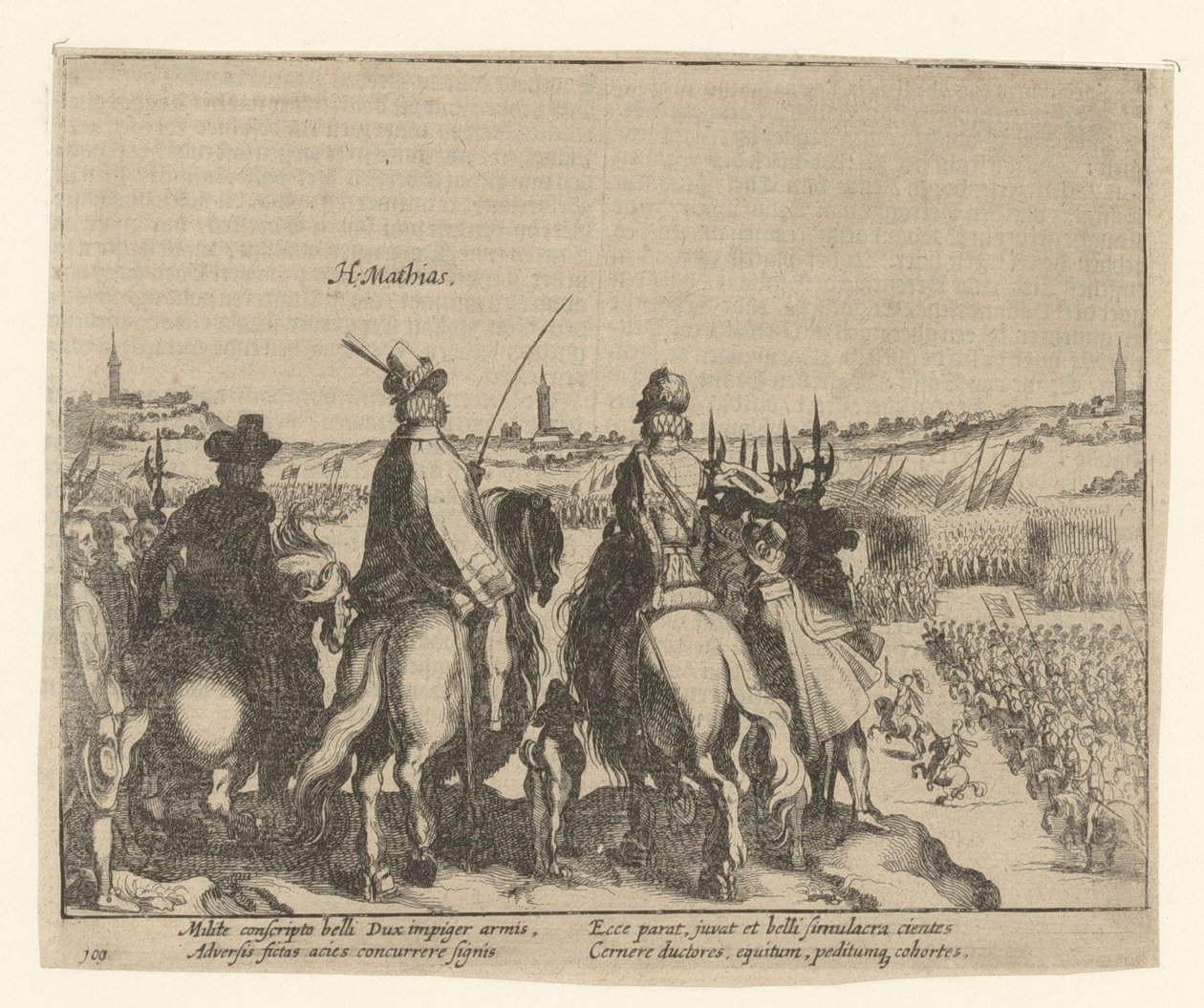 Matthias og prinsen av Oranien inspiserer den statlige hæren, 1578 av Simon Frisius